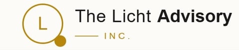 The Licht Advisory Inc. logo featuring a gold circle with letter L and small dot