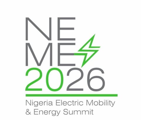 NEME 2026 Nigeria Electric Mobility and Energy Summit logo with green lightning bolt