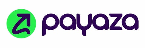 Payaza logo featuring a green circle with purple arrow symbol and purple text wordmark