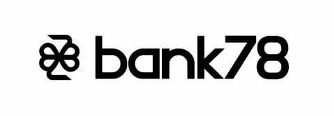Bank78 logo with geometric cloverleaf symbol and black text