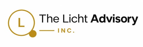 The Licht Advisory Inc. logo with gold circular design and L monogram